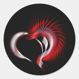 Adesivo Redondo Coração Metálico