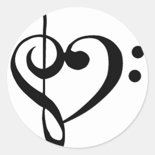 Adesivo Redondo Coração musical
