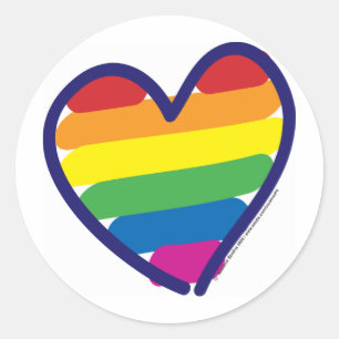 Adesivo Redondo Coração Orgulho gay