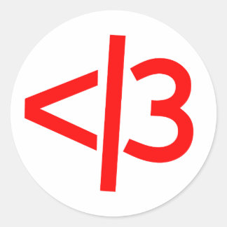 Adesivo Redondo coração partido/autocolantes válidos