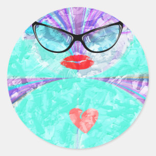 Adesivo Redondo Coração perfeito