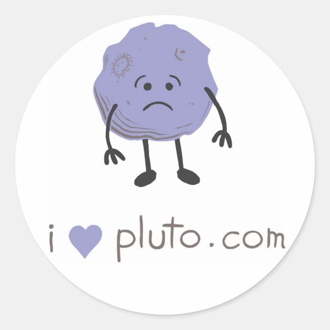 Adesivo Redondo coração pluto.com (Frente)