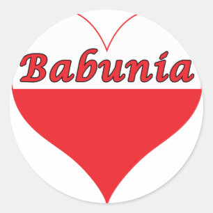 Adesivo Redondo Coração polonês de Babunia