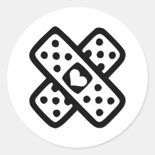 Adesivo Redondo Coração quebrado - amor