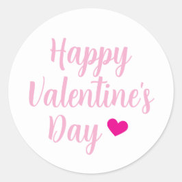 Adesivo Redondo Coração Rosa Fofo Feliz Dia dos Namorados Script 