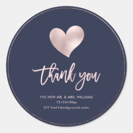 Adesivo Redondo Coração Rosa Iridescente - Obrigado