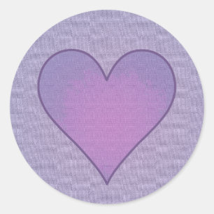 Adesivo Redondo Coração Roxo