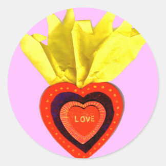 Adesivo Redondo Coração Sagrado com Rosa