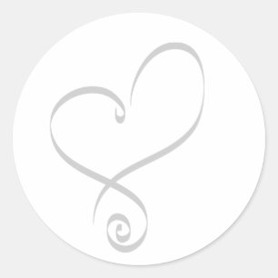 Adesivo Redondo Coração Simples Para Envelopes