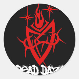 Adesivo Redondo Coração Tribal morto Daze