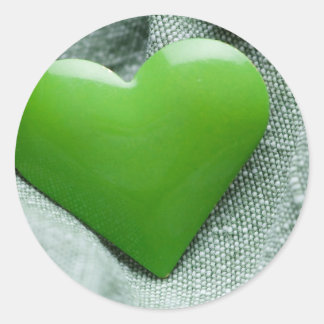 Adesivo Redondo Coração Verde