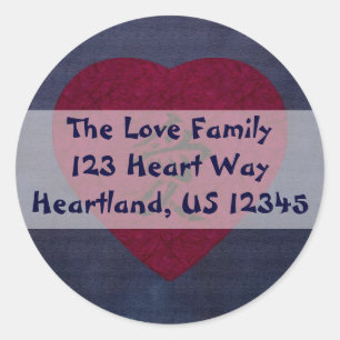 Adesivo Redondo Coração vermelho de Washi do amor do Kanji