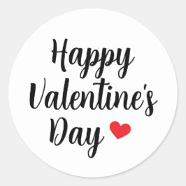 Adesivo Redondo Coração Vermelho Fofo Feliz Dia dos Namorados Scri