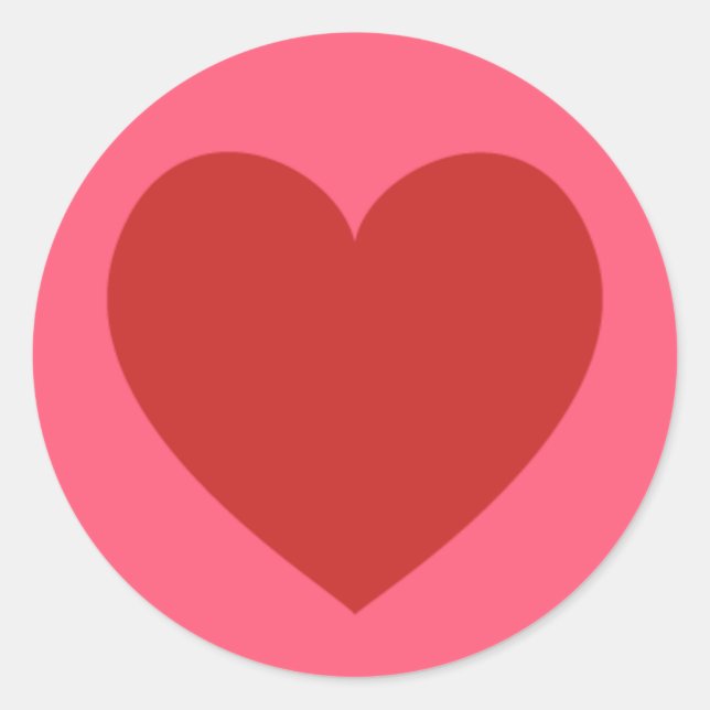 Adesivo Redondo Coração vermelho simples (Frente)