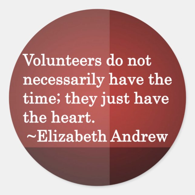 Adesivo Redondo Coração Voluntário (Frente)