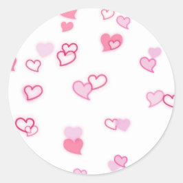 Adesivo Redondo Corações