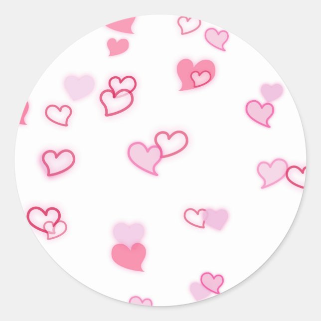 Adesivo Redondo Corações (Frente)