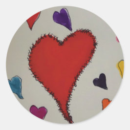 Adesivo Redondo Corações