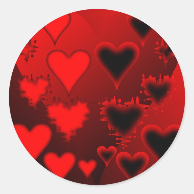 Adesivo Redondo Corações (Frente)