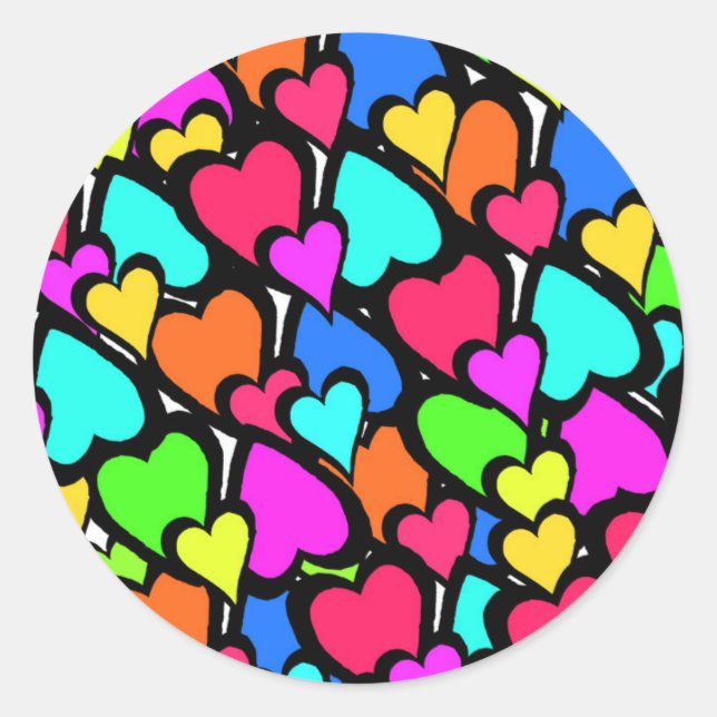 Adesivo Redondo Corações 2011 (Frente)