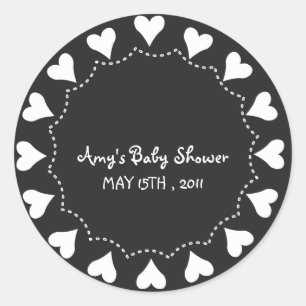 Adesivo Redondo Corações - BabYShower Stickers-5