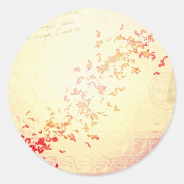 Adesivo Redondo Corações caídos (Frente)