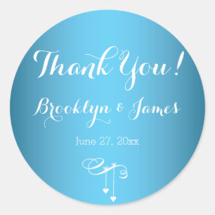 Adesivo Redondo Corações com Sticks Azuis Forradas