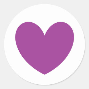 Adesivo Redondo Corações de polca roxo em branco