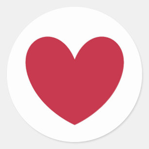 Adesivo Redondo Corações de polca vermelha em branco