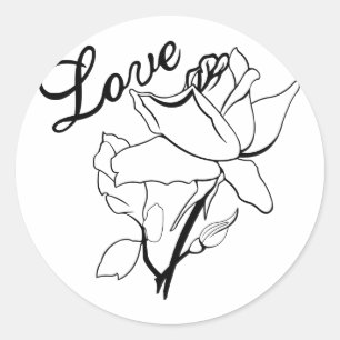 Adesivo Redondo Corações de Rosas de Amor Verdadeiro Dia dos Namor