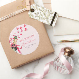 Adesivo Redondo Corações de São Valentim Bridal Shower Caprichoso