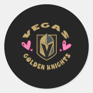 Adesivo Redondo Corações de Valentino do Vegas Golden Knights Ofic