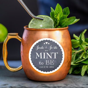 Adesivo Redondo Corações do quadro que Wedding o favor da hortel