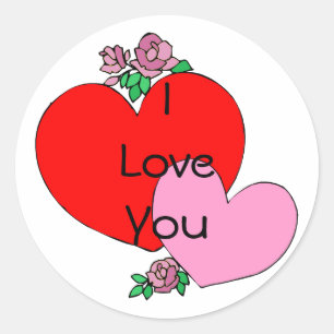 Adesivo Redondo Corações e Flores