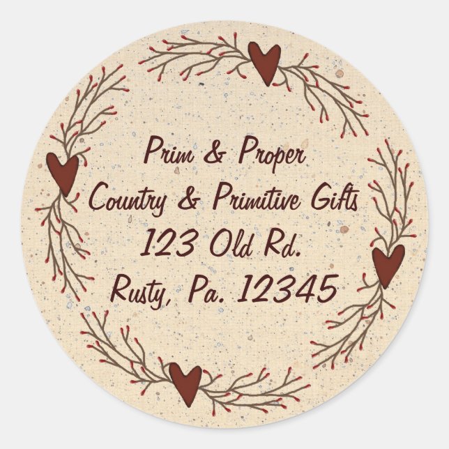 Adesivo Redondo Corações e Pip Berry Sticker (Frente)