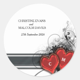 Adesivo Redondo Corações e Roldanas