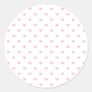Adesivo Redondo Corações Mini Luz Rosa - Branco