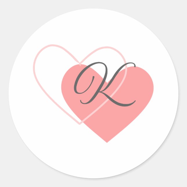 Adesivo Redondo Corações Monogramáticos (Frente)
