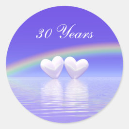 Adesivo Redondo Corações Pérola do 30