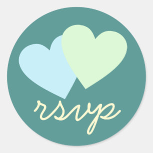 Adesivo Redondo corações românticos rsvp (Répondez S'il Vous P