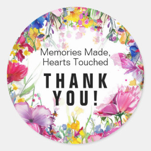 Adesivo Redondo Corações Tocados em Florestas de Prados