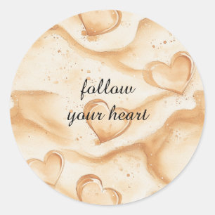 Adesivo Redondo Corações Tropicais em Sand Beach