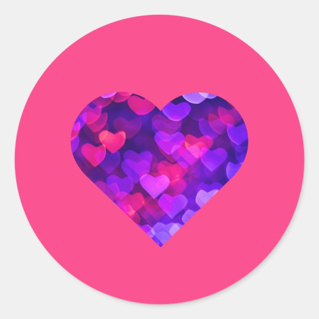 Adesivo Redondo Corações Vivos Multibrilhando (Frente)