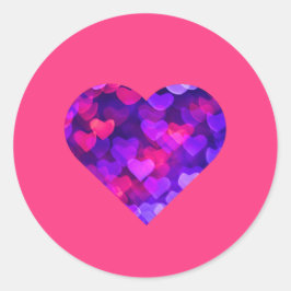 Adesivo Redondo Corações Vivos Multibrilhando