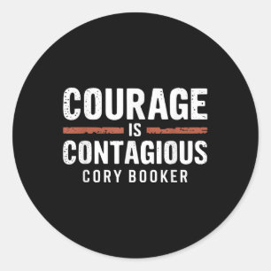 Adesivo Redondo Coragem De Cory Booker É Política De Citação Conta