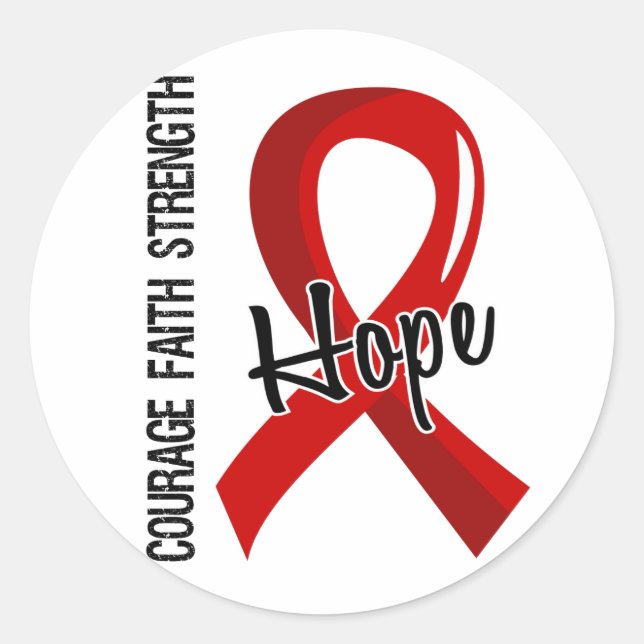 Adesivo Redondo Coragem Faith Esperança 5 AIDS (Frente)