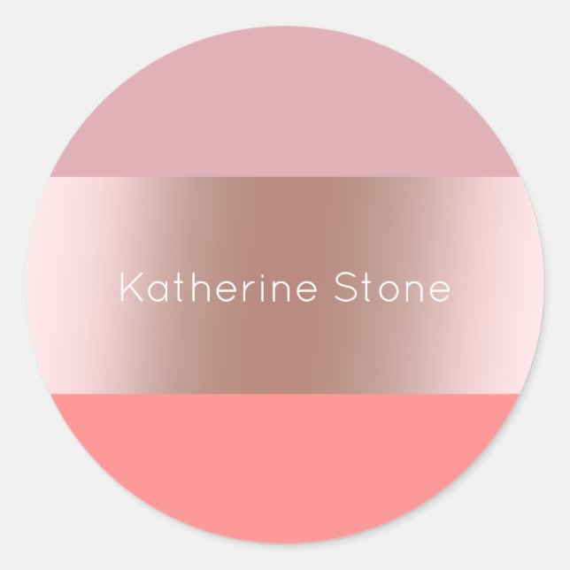 Adesivo Redondo Coral cor-de-rosa-rosa rosa, pintinho, elegante (Frente)