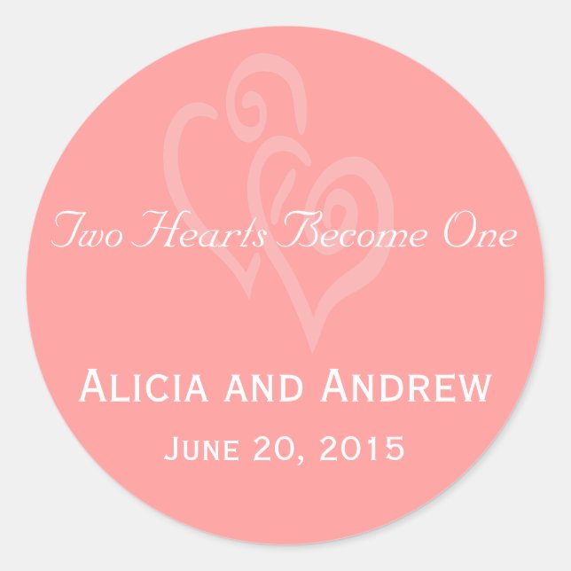 Adesivo Redondo Coral Coral Coral Coração Rosa Vestidos (Frente)