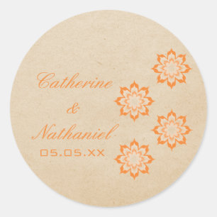 Adesivo Redondo Coral Daring Floral Blooms Stickers