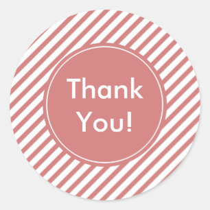 Adesivo Redondo Coral e Stripes Brancas